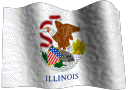 waving flag of Illinois