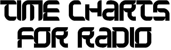 Time Charts for Radio Title in a font that is supposed to look like the numbers on a digital clock